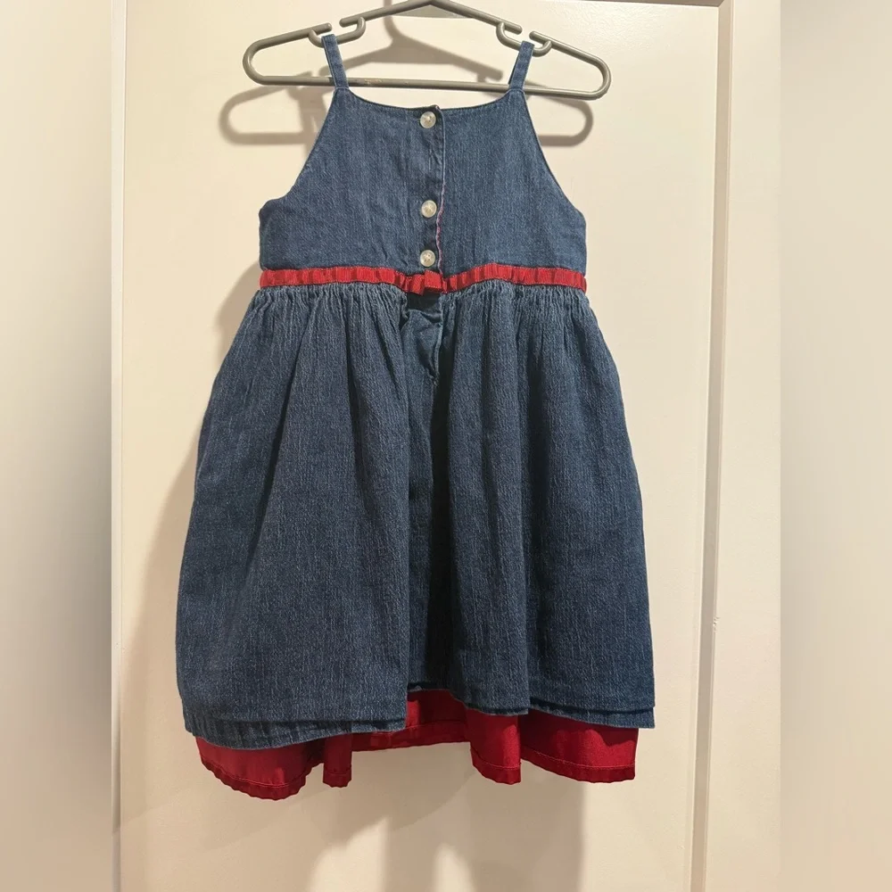 Baby Gap Blue‎ and Red Denim Dress Size 3